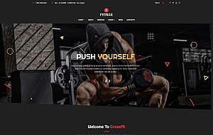 国外黑色炫酷的健身英文网站html模板
