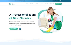 绿色清爽的家政清洁服务公司网站模板