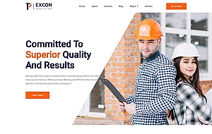 橙色响应式建筑工程类企业网站模板