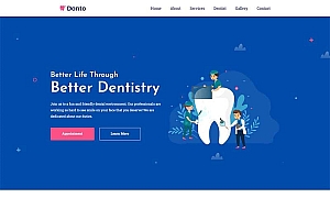 蓝色通用的牙科医疗诊所html网站模板