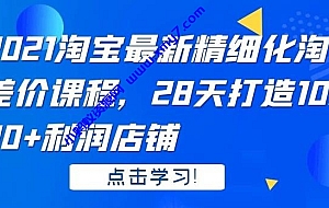 2021淘宝最新精细化淘差价课程,28 天打造 10000+利润店铺