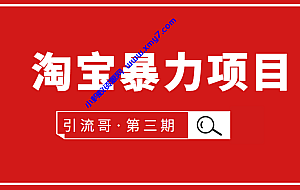 引流哥·第3期淘宝暴力项目:每天10-30分钟的空闲时间,有淘宝号,会玩淘宝