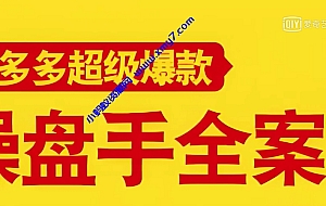 拼多多超级爆款操盘手全案课,教你新店0-1快速突破,玩转百万流量