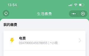 仿微信支付生活缴费小程序源码