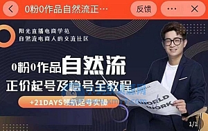 0粉0作品自然流正价起号及稳号全教程,专业自然流起号机构流程化教学(价值2980元)