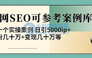 白杨全网SEO可参考案例库,几十个实操案例日引5000ip+涨粉百W+变现几十W等