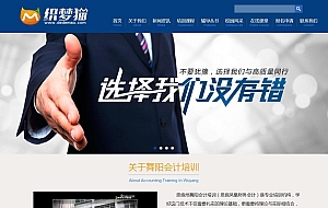 蓝色会计培训机构学校网站dedecms模板