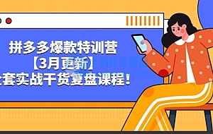 拼多多爆款特训营【3月更新】,全套实战干货复盘课程
