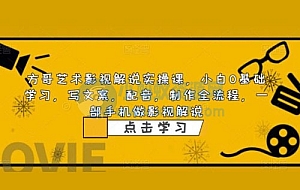 影视解说实战课:小白 0 基础写文案、配音、制作全流程,一部手机做影视解说