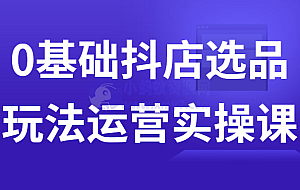 0基础抖店选品玩法运营实操课