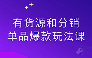 有货源和分销单品爆款玩法课