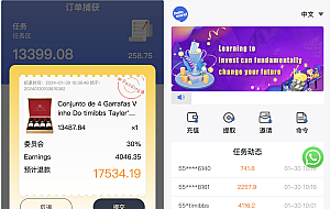 中英双语言海外任务刷单投资理财源码/支持叠加分组模式+代理分销/前端vue编译后