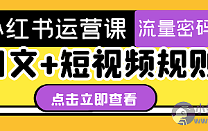 小红书运营课图文+短视频规则