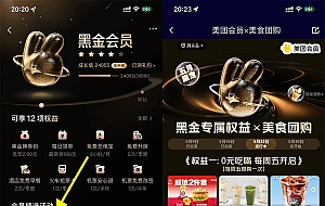 美团黑金以上会员全场0亓任选