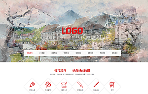 (自适应手机端)美术培训机构网站模板 画室画廊网站源码下载